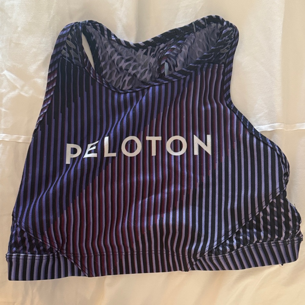 Peloton Purple and Black Striped Tank Top